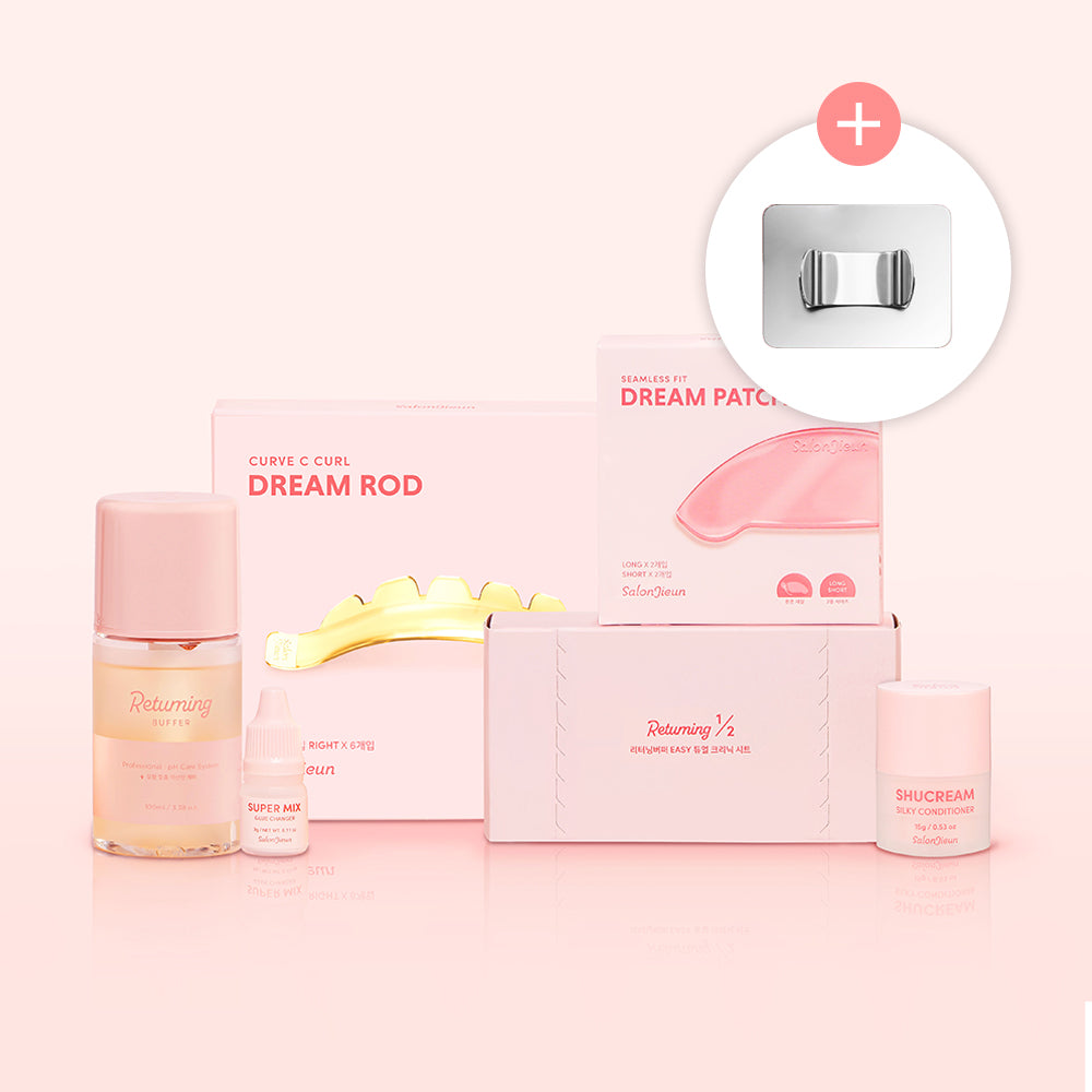Salon Jieun Dream Rods, treatment care and tools in their pink packaging